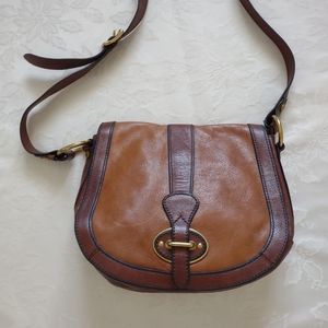 Fossil vintage reissue leather crossbody large messenger saddle bag